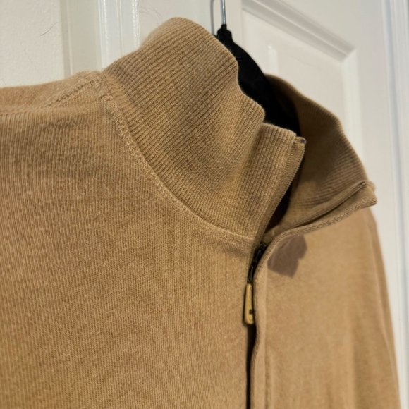 Vineyard Vines Tan Cotton Quarter Zip Pullover Sweater - Size Large - Picture 4 of 10